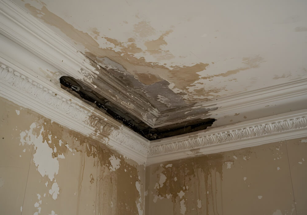 water stains ceiling
